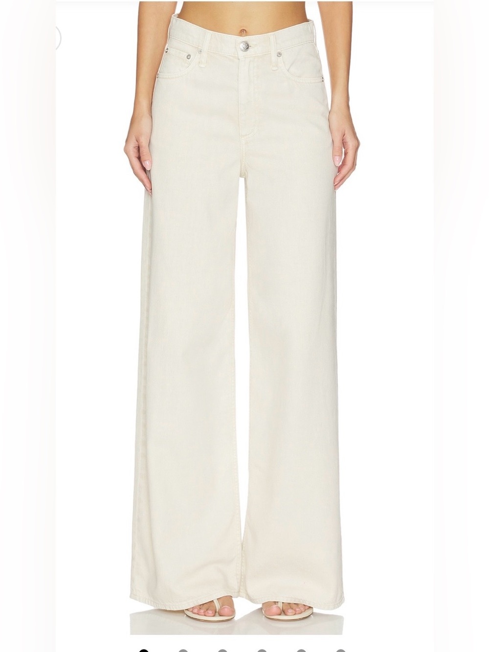 rag & bone Off-White Wide Leg Jeans
